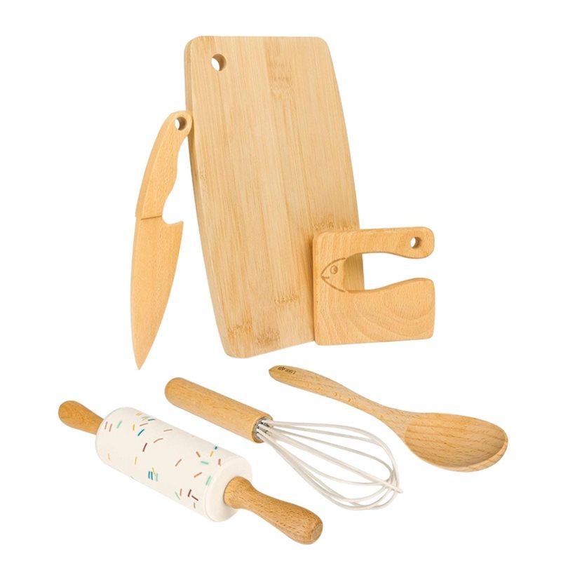 Kitchen Kids Baking Set - ABUG-Wooden Kids Knife And Toddler Baking