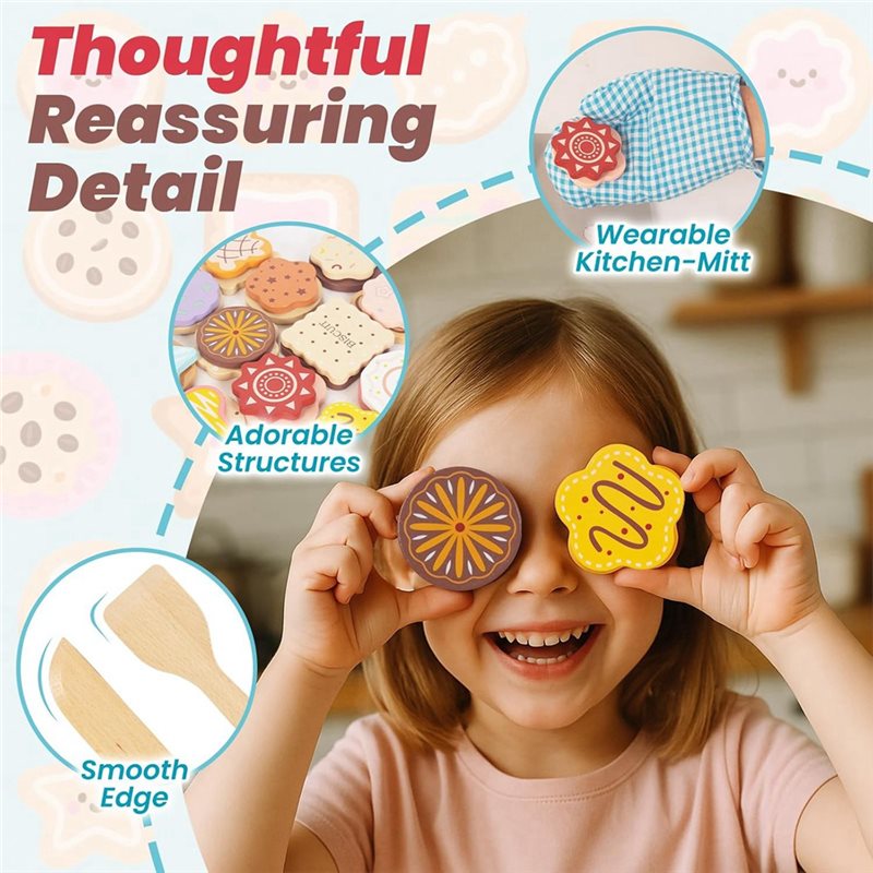 WOWFU-Wooden Cookie Play Food  - огляд і ціна Kitchen Kids Baking Set
