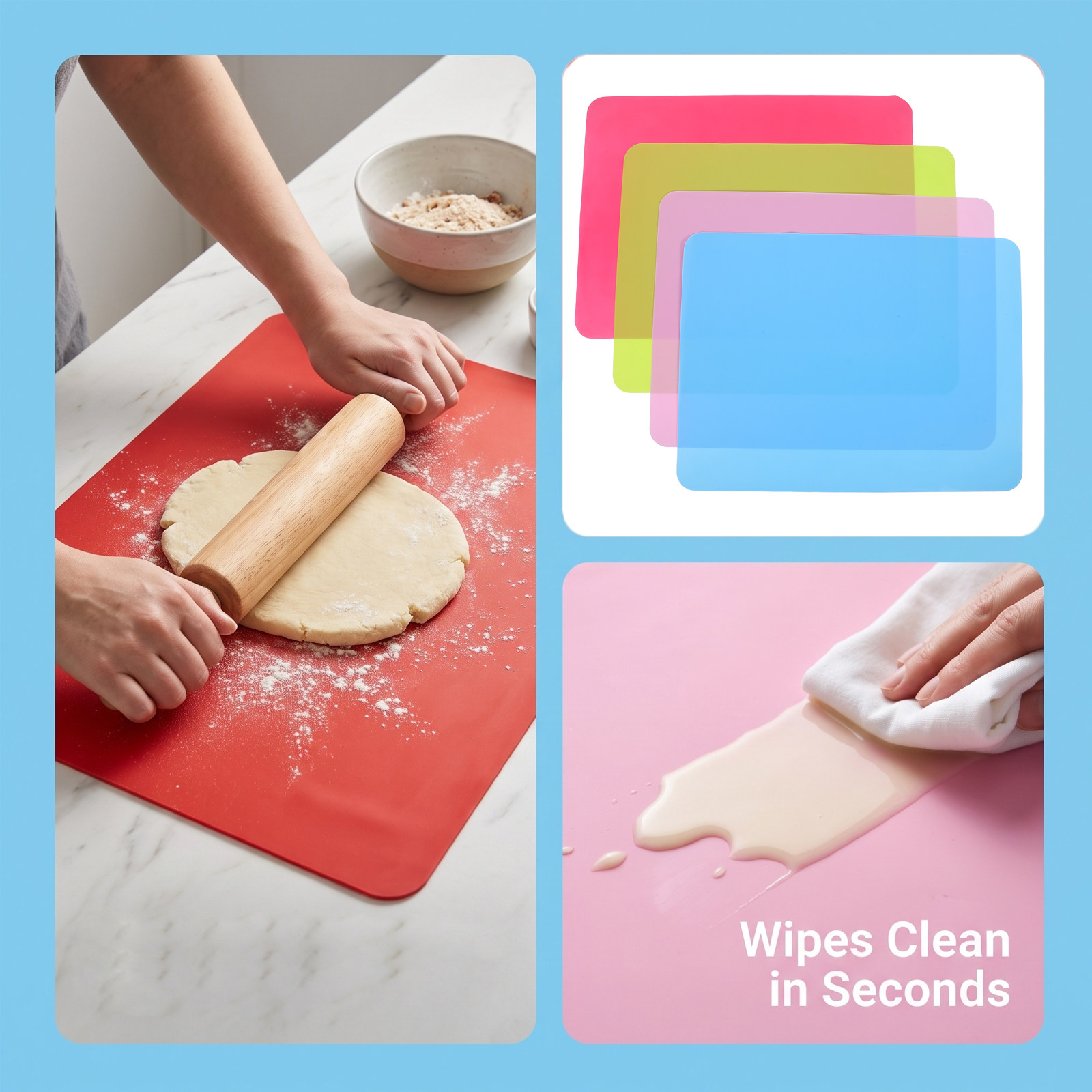 4 pcs Pastry Dough Rolling Bak - огляд і ціна Kitchen Roller Baking