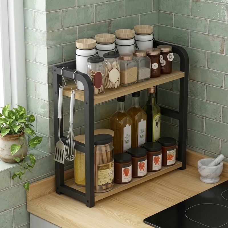 2-Tier Metal Countertop Shelf, - огляд і ціна Kitchen Uncle